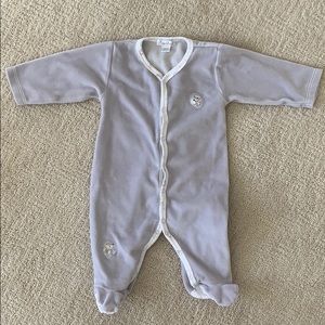 Kissy Kissy Grey Velour footie pajama